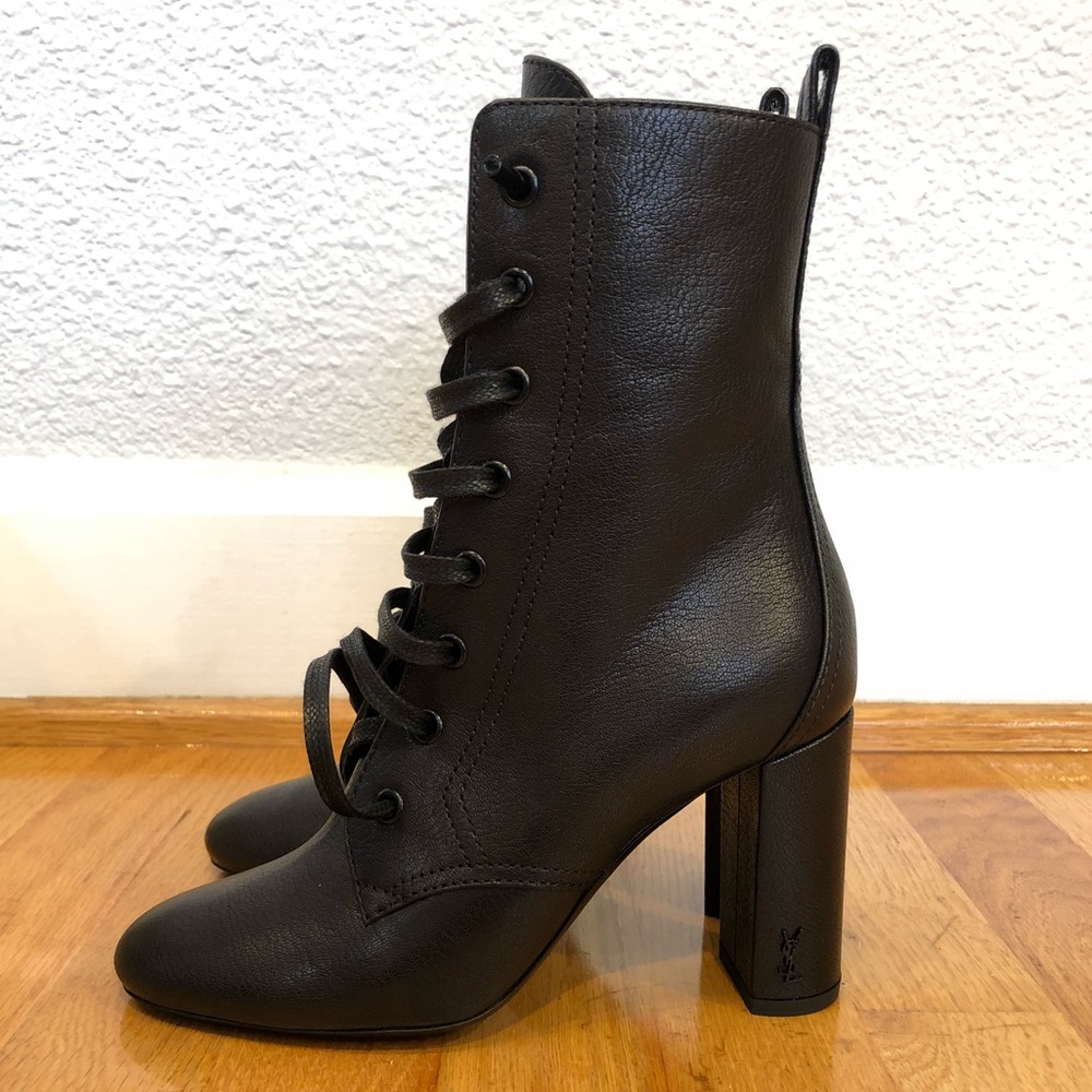 NEW Authentic Saint Laurent LouLou LaceUp Booties